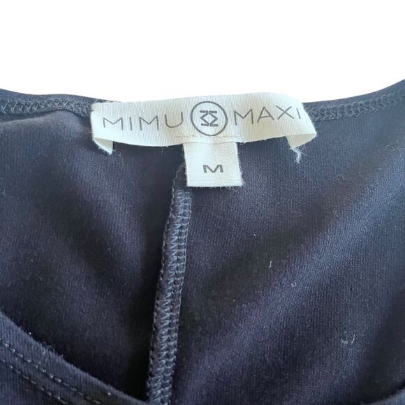 Mimu Maxi Black Assymetrical Hem Long Sleeve Frock Dress size Medium - Picture 4 of 9